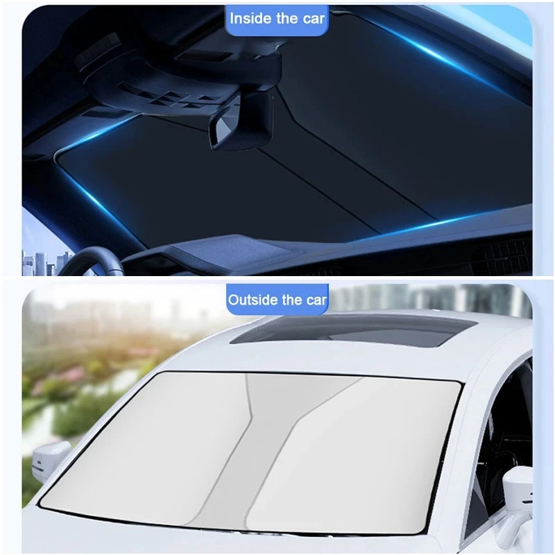 Car Windshield Sunshade Front Window Sun Visor Protection Foldable Car Curtains for Summer Cooling UV Refletive