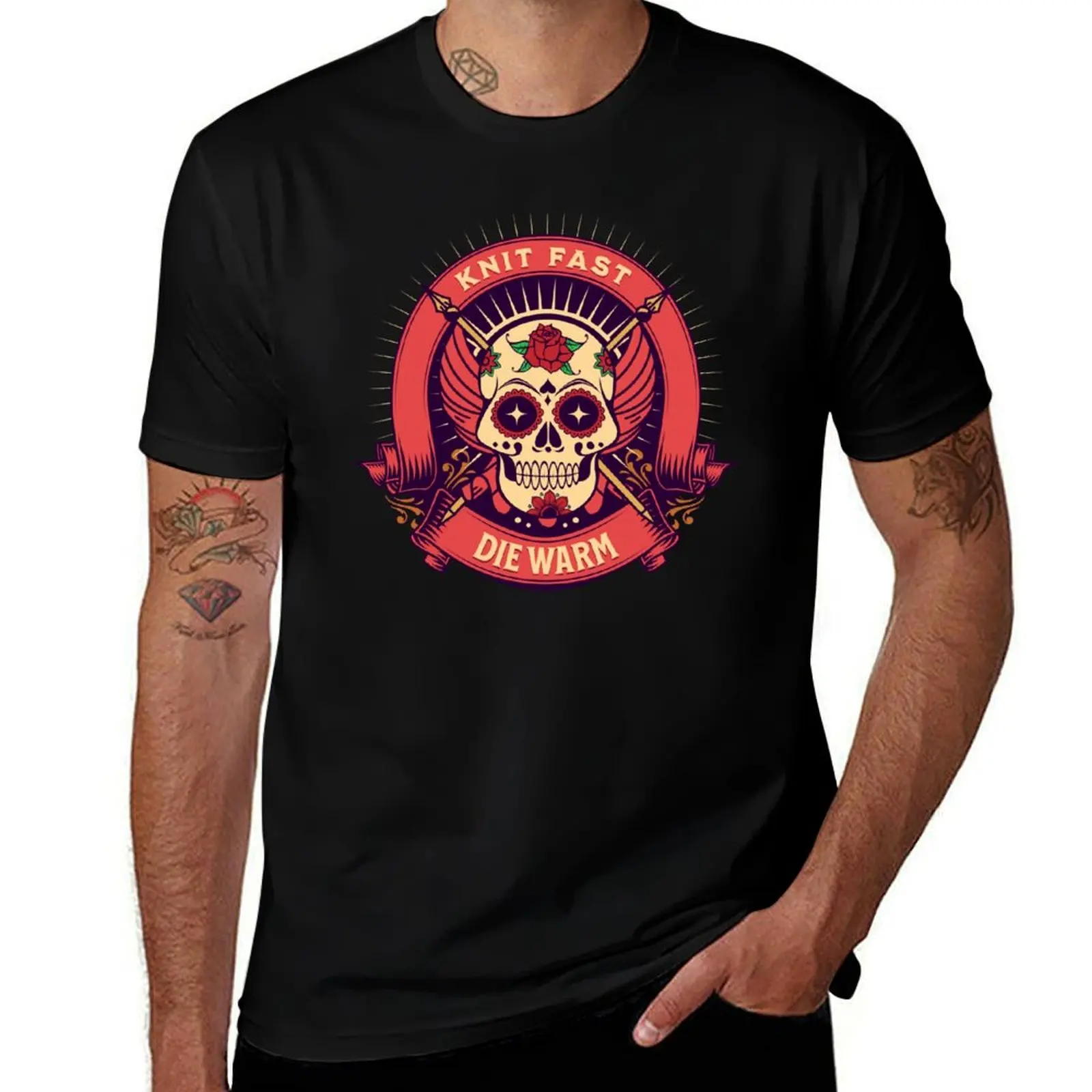 

Knit Fast Die Warm T-Shirt shirts graphic tees funny shirt cotton valentines boutique clothes anime shirts men
