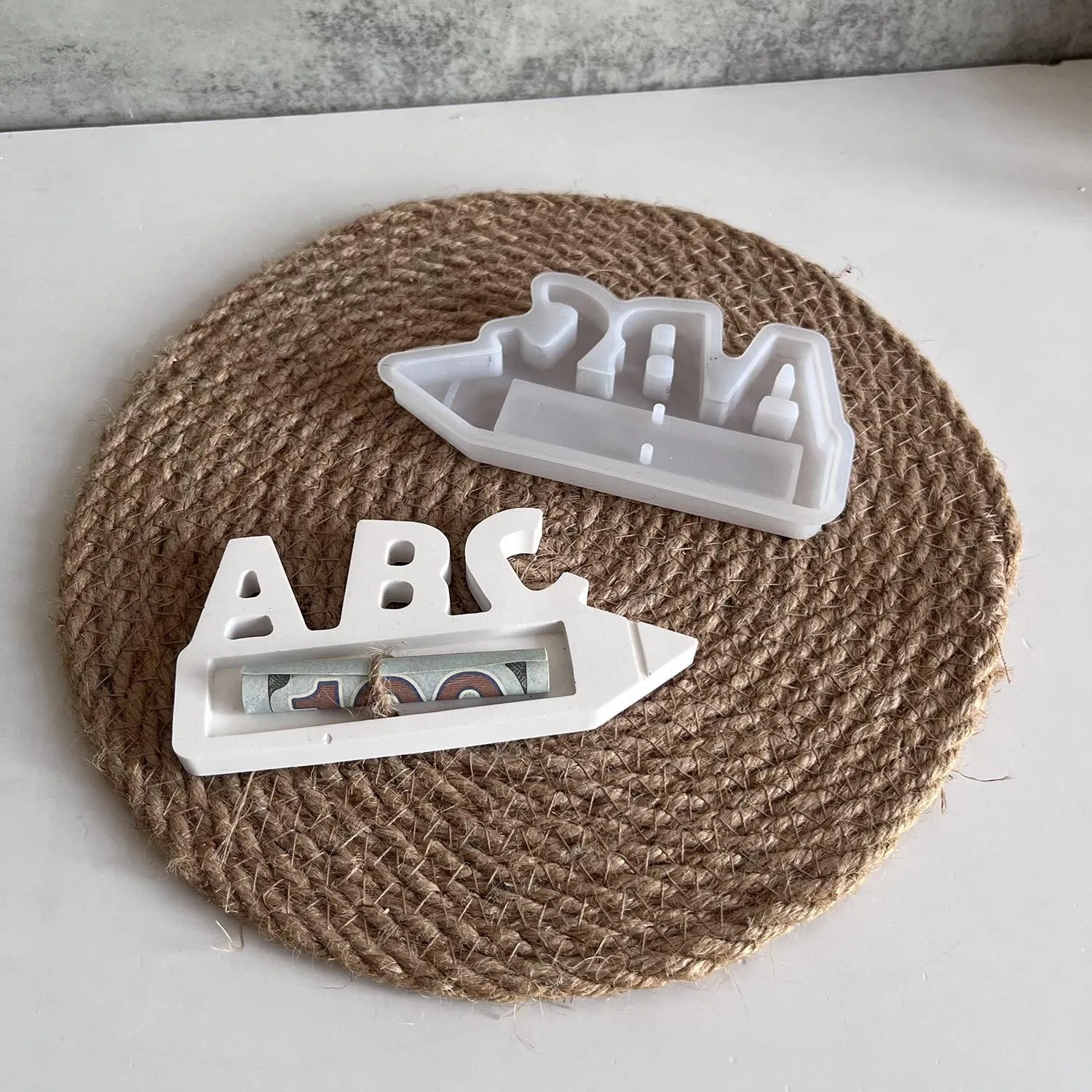 Abc Letter Gift Holder Silicone Mold For School Season Cash Chocolate Gift Decoration Gypsum Drip Mold