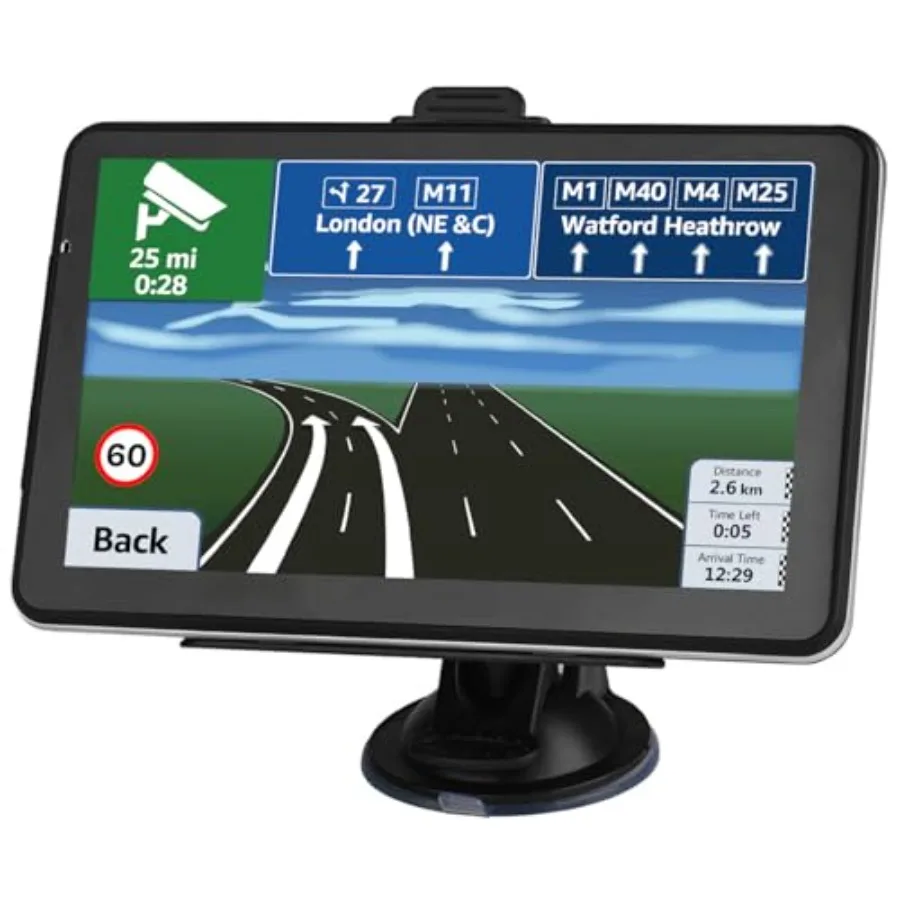 

Car GPS Navigation for Automotive Use ABS Plastic Black 7-inch Touch Screen with 2025 Map Voice Guidance Speed and Red Light Wa