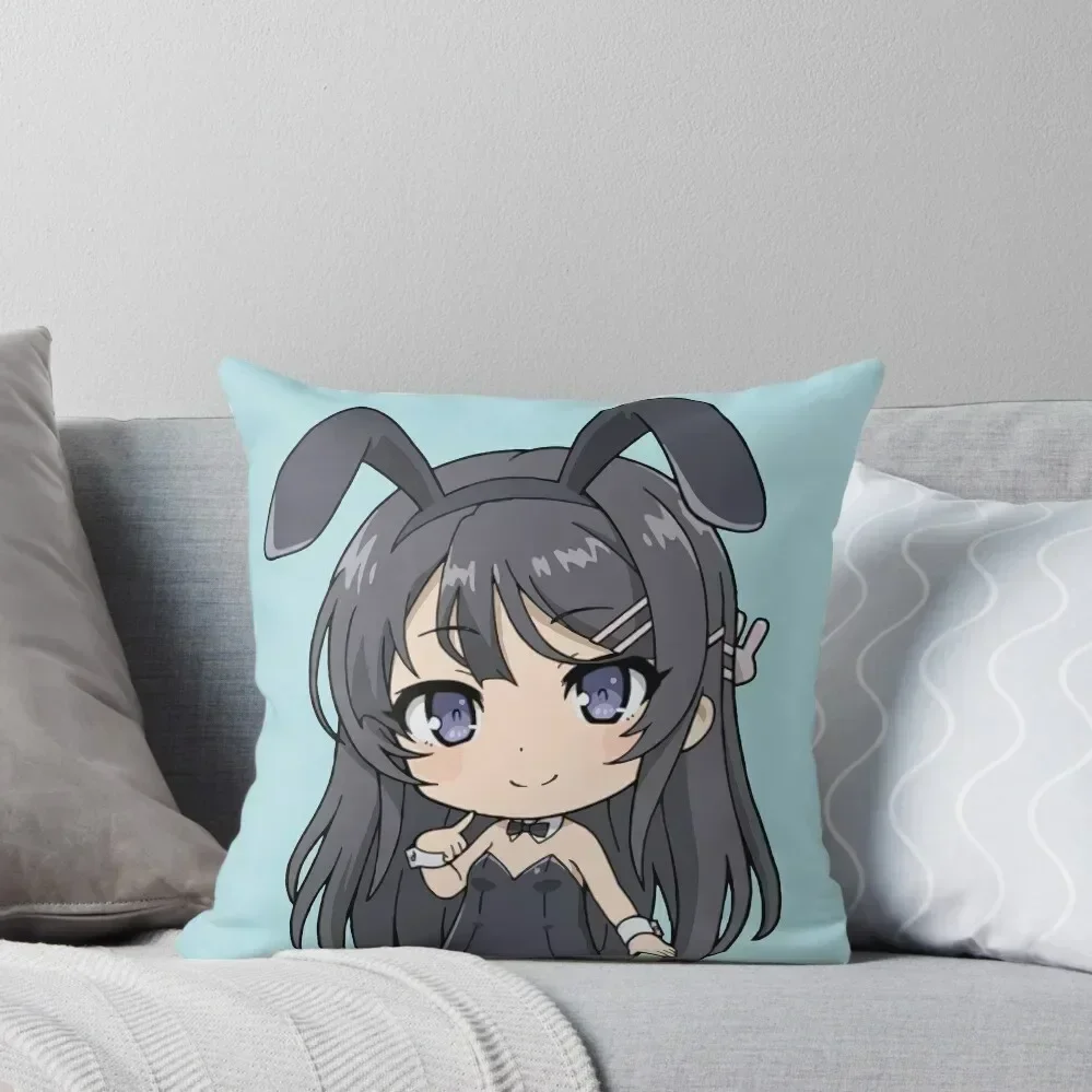 

Mai (Bunny Girl Senpai) Chibi Throw Pillow Rectangular Cushion Cover Cushion Cover Luxury bed pillows pillow