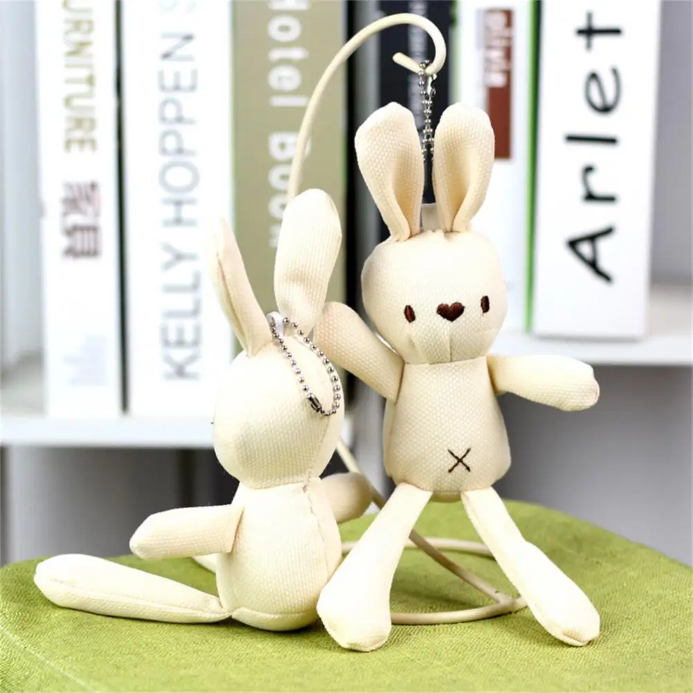 20cm Soft Stuffed Bunny Doll Easter Long Ear Bunny Rabbit Beige White Lovely Stuffed Rabbit Ornaments Animal Rabit Birthday Gift