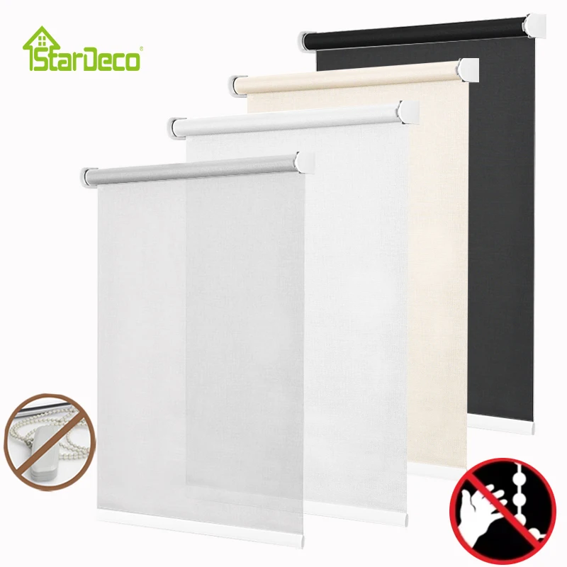 Cordless Blackout Window Shades, Roller Blinds, Cord-Free Design, Privacy, Child Safe for Home and Office, Cheap Price