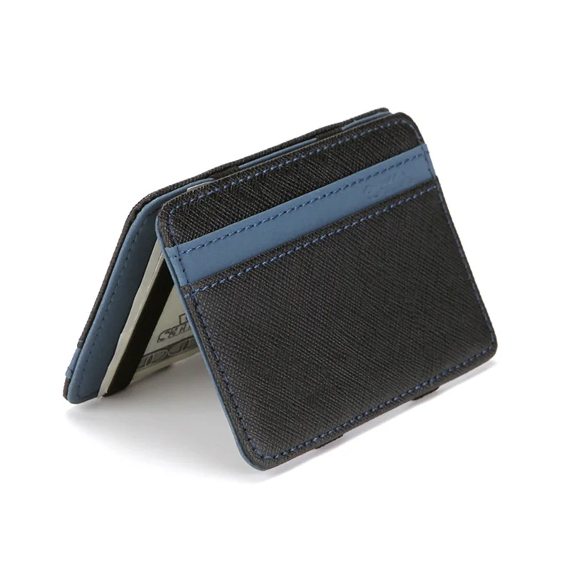 

1PC Ultra Thin PU Leather Women Men Magic Wallets Short Business Credit Card Holder Clutch Bag Case Pouch Mini Small Coin Purses