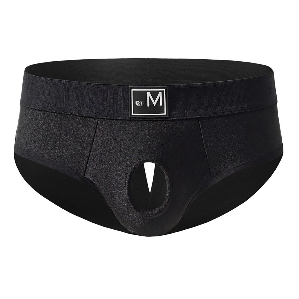 Penis Hole Briefs Men Women Sexy Lingerie Buttocks Hollow Role-playing Underwear Erotic Hombre Male Female Sissy Gays Panties
