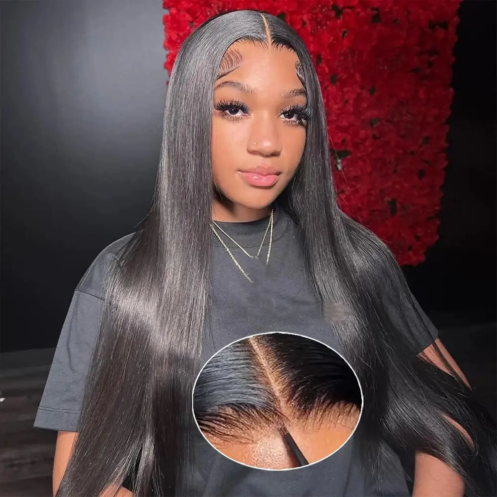 

Wear And Go 5x5 Straight Glueless Wig PreCut Lace Closure Human Hair Wig Ready To Wear 13x6 Lace Front Wigs For Women Preplucked