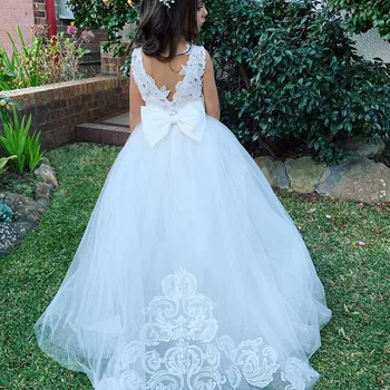 BABYONLINE 3-9 ans dentelle Tulle robes de fille de fleur pr...