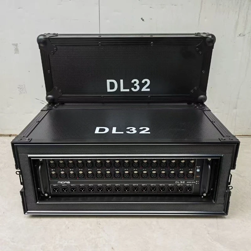 Aluminum Alloy Double Layer Shockproof Flight Case for DL32 Audio Interface Box, Professional Stage Equipment Rack Cabinet
