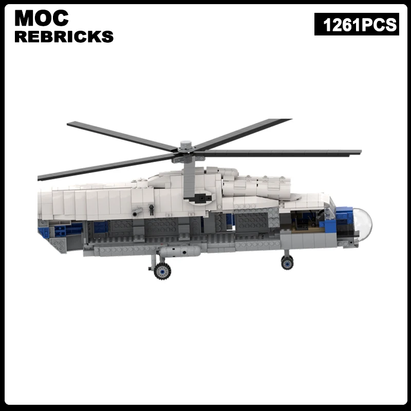 WW2 Military Series MI 6 Hook Helicopter MOC Building Block Assembly Model Brick Toys Aircraft Children's Christmas Gifts