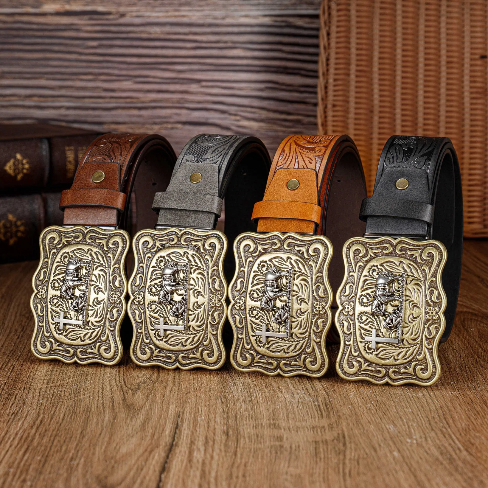 

Мужской ремень Wrangler, персонализированный ремень с тиснением в стиле ретро, джинсовый ремень в стиле панк с большой пряжкой в западном стиле