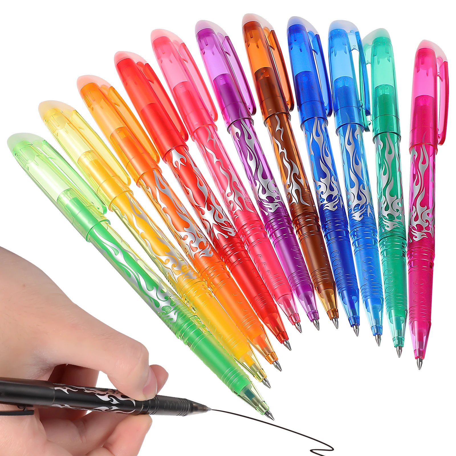 

24 Pcs Erasable Pens Colorful Writing Gel Pens for Kids Students School Supplies 12 Unique Colors Easily Erasable
