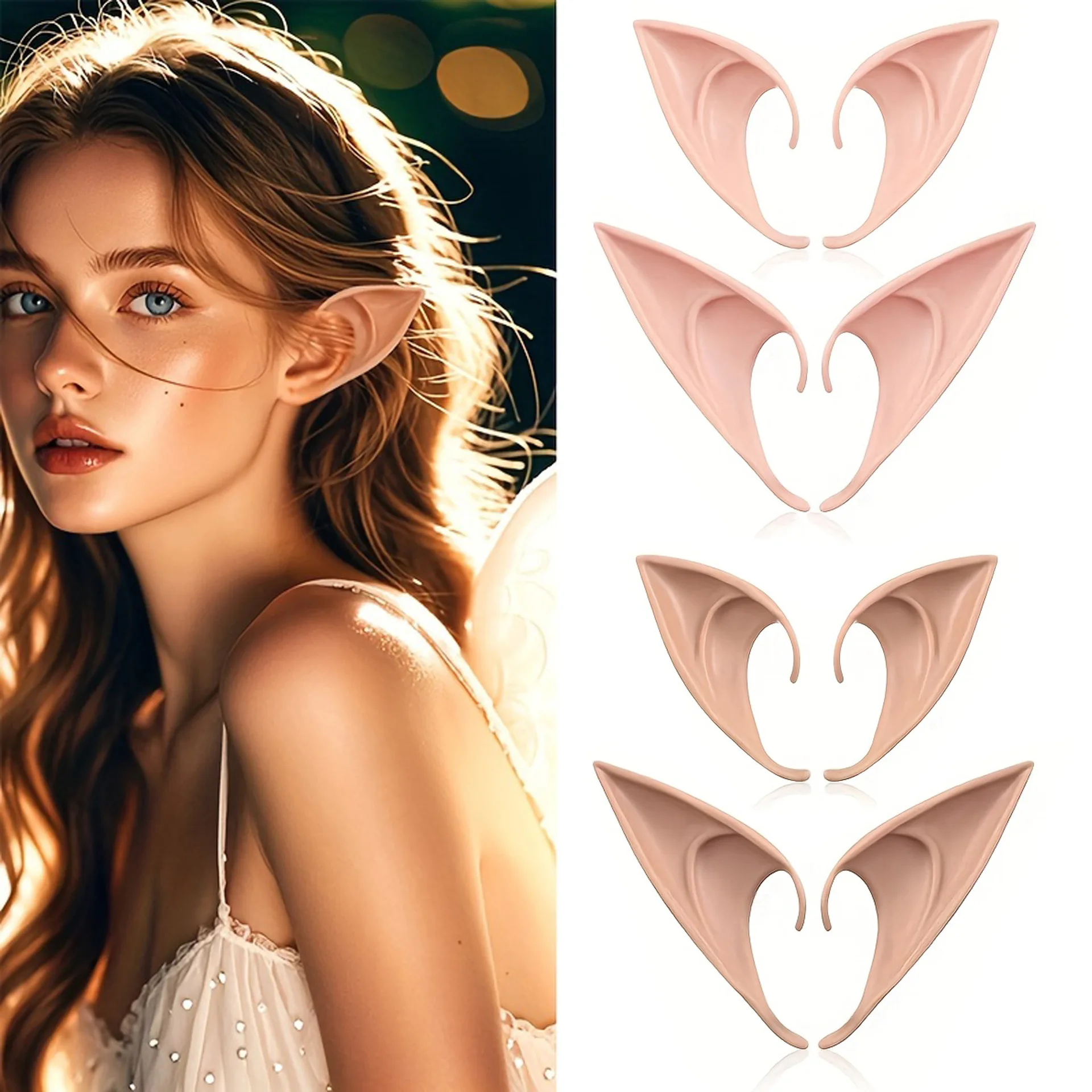 

Halloween Elf Ear Cos Props Avatar Elf Ear Vampire Denture Goblin Fake Ear
