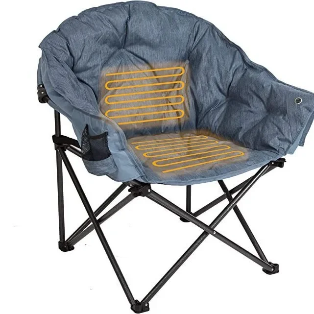 

Outdoor Camping Folding Heating Chair Cotton Heated Fold Chair Balcony Leisure Chair
