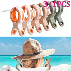 3 PCS/1 PCS  ABS Beach Towel Clips, Large Plastic Windproof Clothes Hanging Peg Quilt Clamp Holder for Beach Chair Cruiser