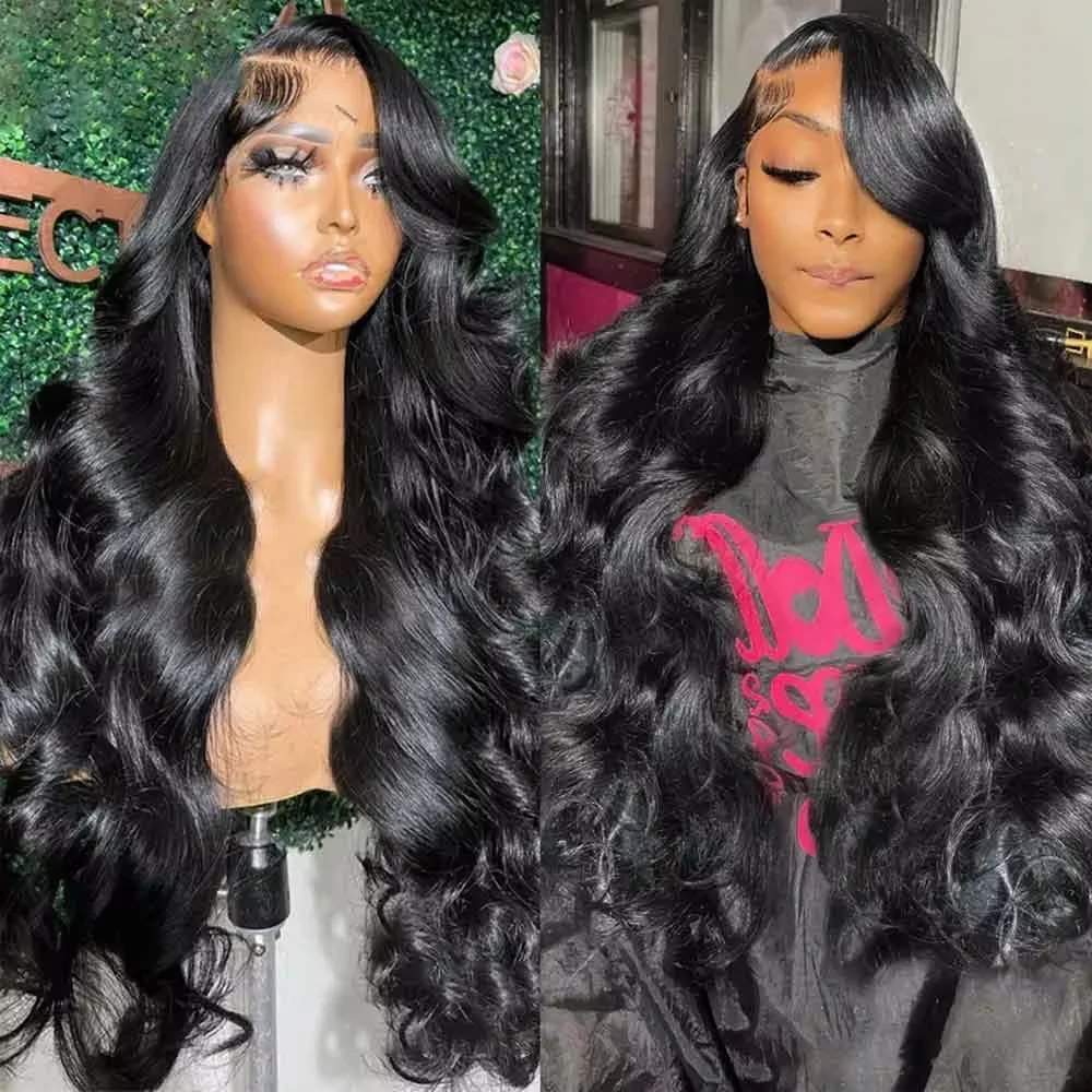 30 50 Inch 13x4 13x6 HD Body Wave Lace Front Wig Wave Pre Plucked Brazilian 100% Human Hair Wigs For Black Women 250 density