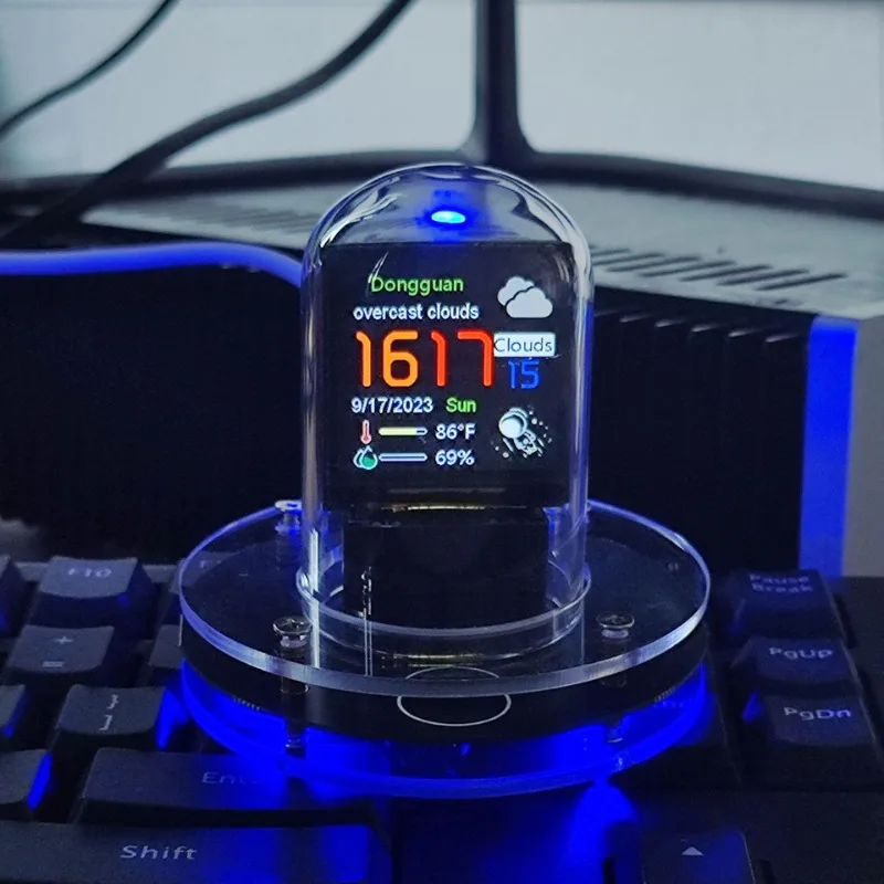 Bitcoin Price Tracker. Nixie Tube Alarm Clock with Colorful RGB Lights and WIFI Weather Station.DIY Album GIF Animations