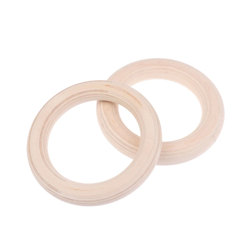 2Pcs/Pairs Portable Crossfit Gymnastics Rings Wooden Ring Gym Shoulder Strength Home Fitness Training Physical Exercise Ring view 2