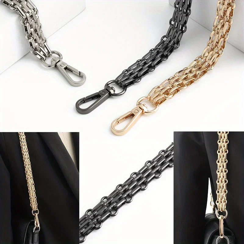 1PC Metal Chain Wallet Handle Shoulder Strap Replacement High-end Women's Bag Leather Goods Five-row Extended Crossbody Chain