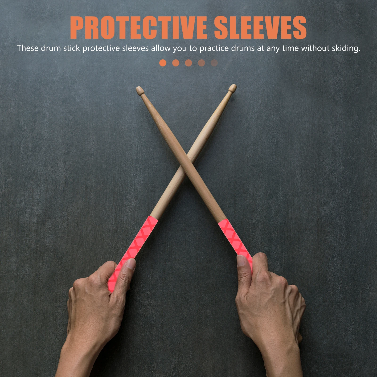 

5 Pairs Non-slip Drum Stick Cover Wraps Drumstick Anti Caps Protectors Percussion Instrument Supplies Covers for