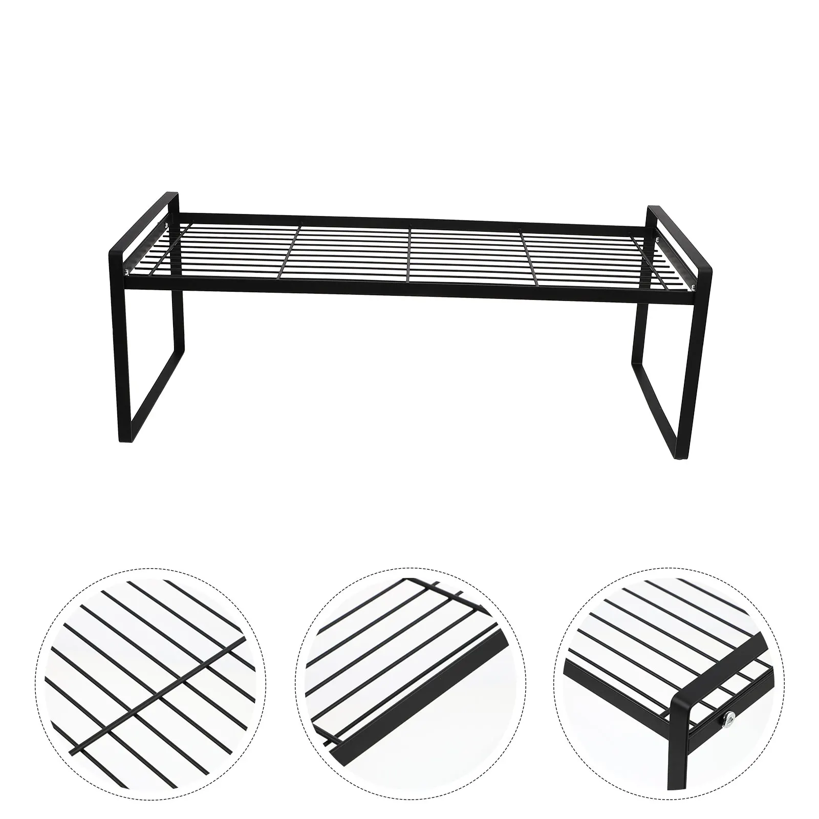 

Carbon Steel Tiered Rack Storage Shelf for Kitchen Condiment Drain Double Guardrail Design Large Capacity
