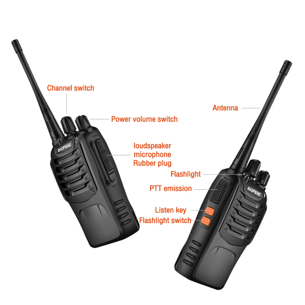 Baofeng BF-888S Walkie Talkie Outdoor Portable High Power Handheld Walkie-Talkie BF888s Long Range Two Way Radio For Hunting