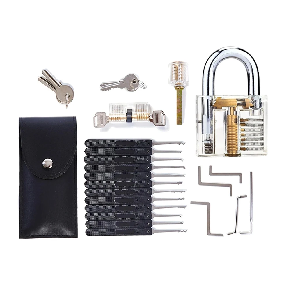 1Set Lock Picking Kit Tools Training Lock Set For Locksmith Skill Learning And Practice Curtain Lock Steel Hand Tool  Waterproof