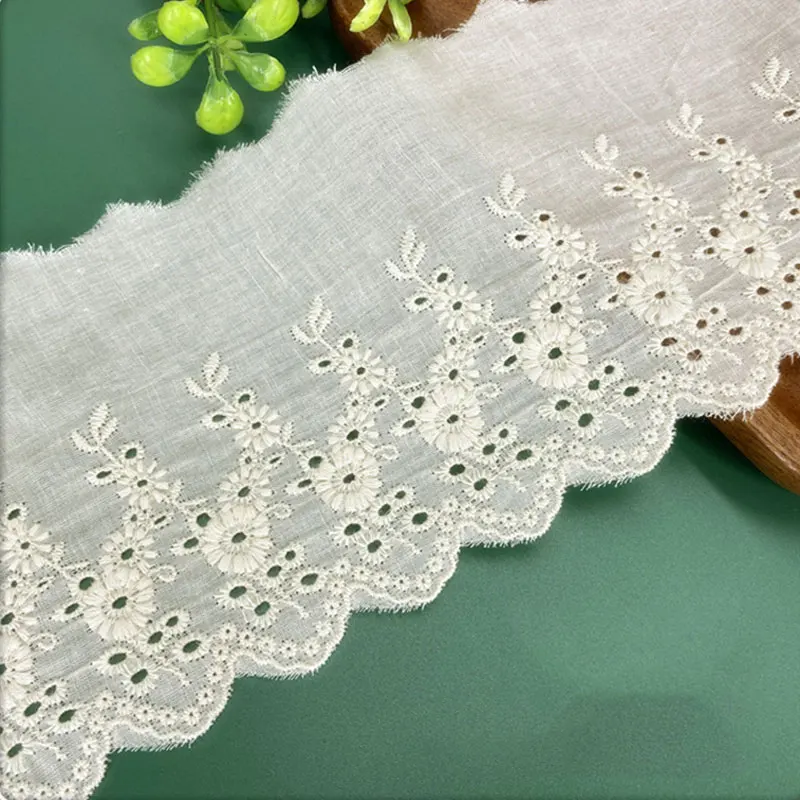 1 Meter for Wedding Dress Embroidered Lace Fabric 11cm DIY Dress Decorations Lace Trim Accessories