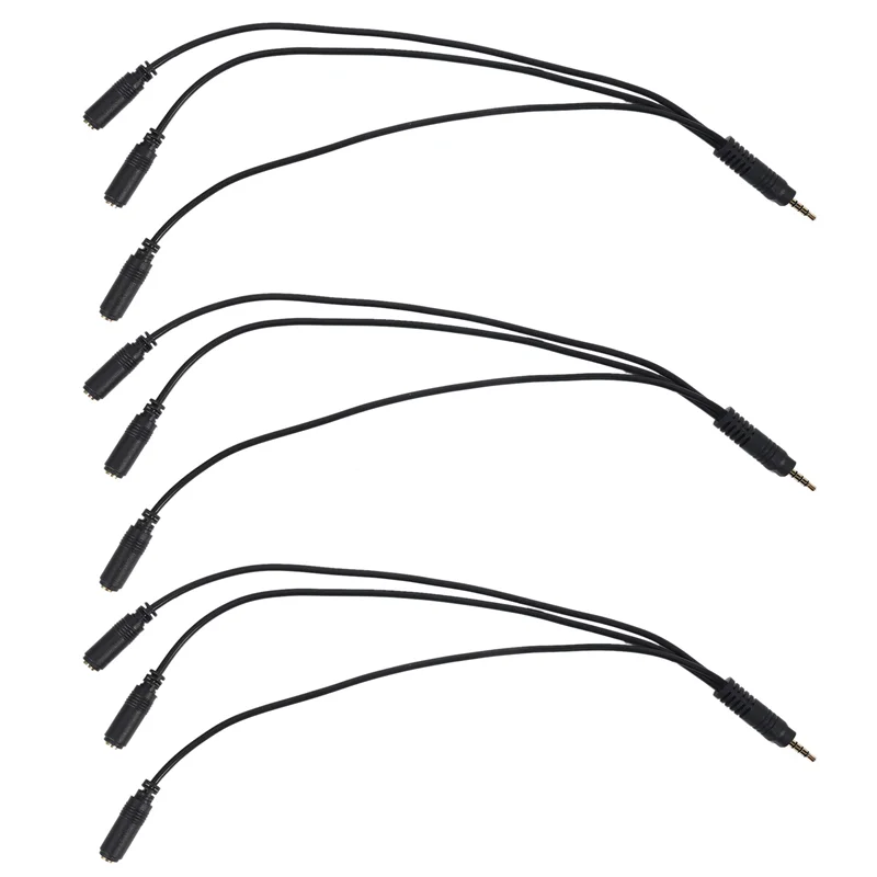 3Pcs 3.5Mm Stereo Audio Splitter Cable Gold Plated 3.5Mm (1/8 Inch) TRRS Stereo Plug Male To 3 X 1/8 Inch 3.5Mm
