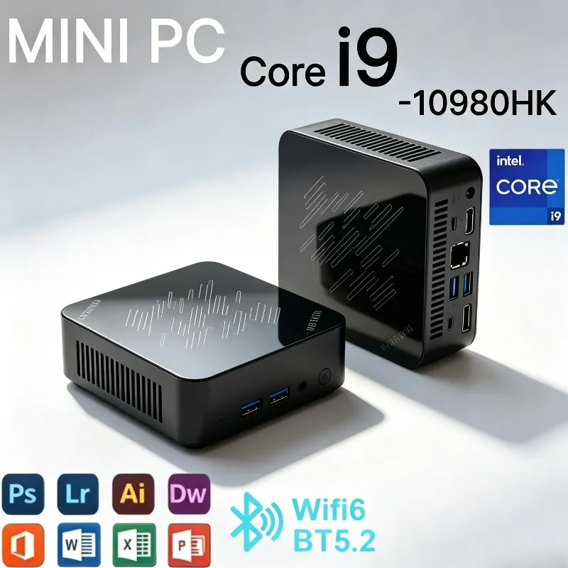 Mini PC Intel Core i9 10980HK Computer Gaming PC UHD Gamer Desktop PC 2026 Plus New 16GB RAM 1TB/2TB WiFi 6 BT5.2