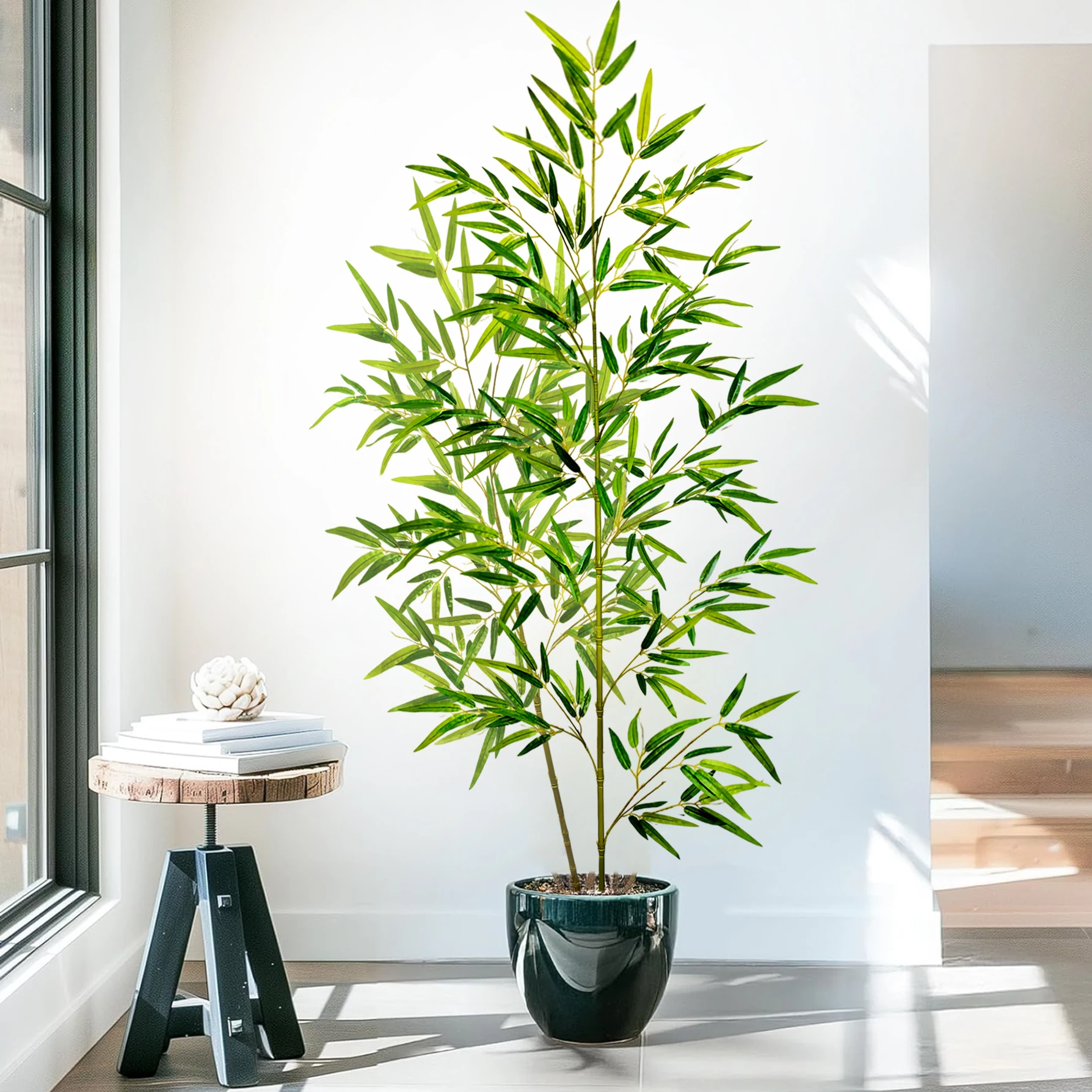 120-240cm/94,4in Künstliche Bambus- und Monstera-Pflanzen, Künstliche Palmen, Hohe Grünpflanzen, Geeignet für Zuhause, Garten und Zimmer – Detail 6