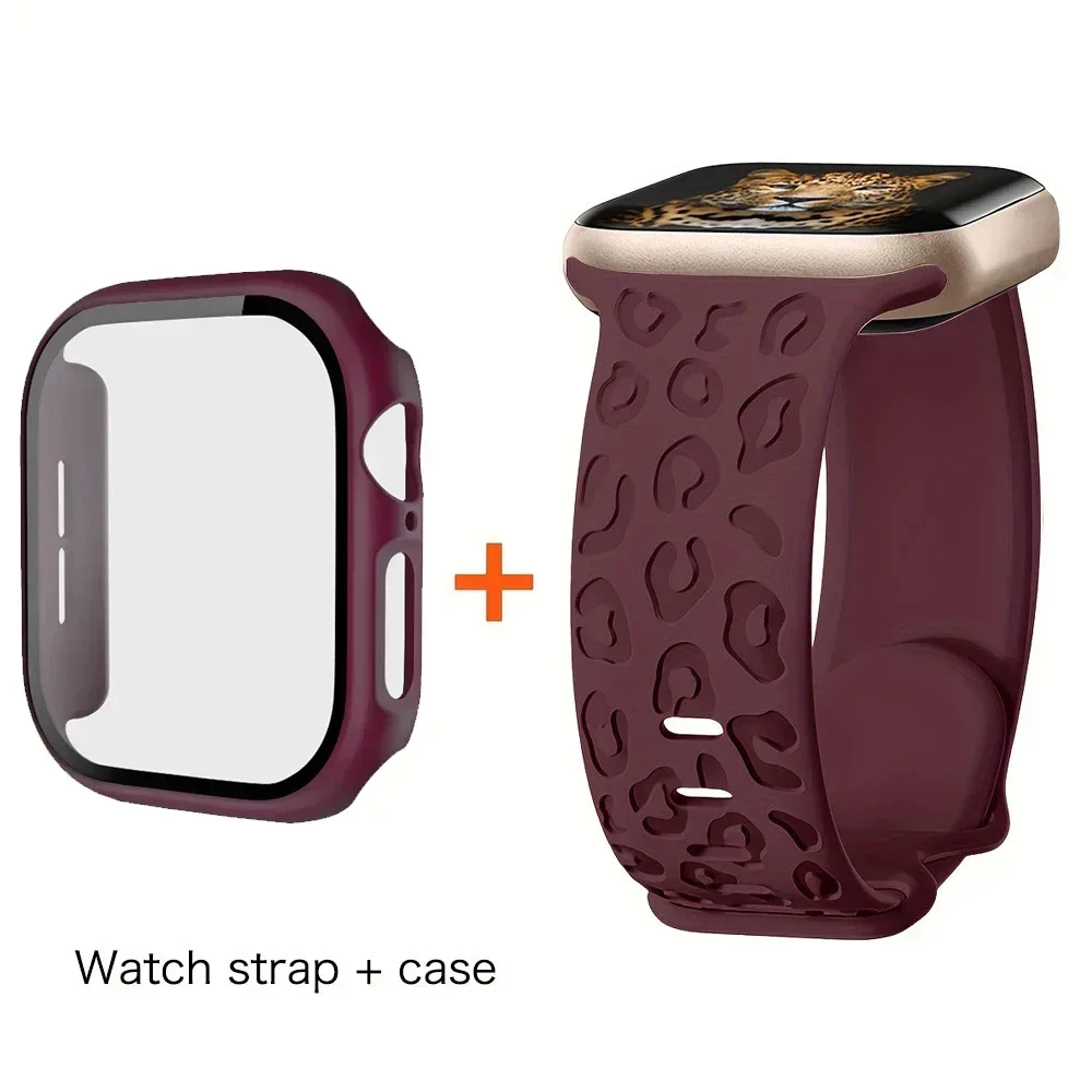 �y�Z�[�����zStrap+Glass+Case For Apple Watch correa 44mm 40mm 41mm 38MM 42mm 45mm 46mm silicone band+TPU Cover iWatch series 10 8 7 9 6 SE 5