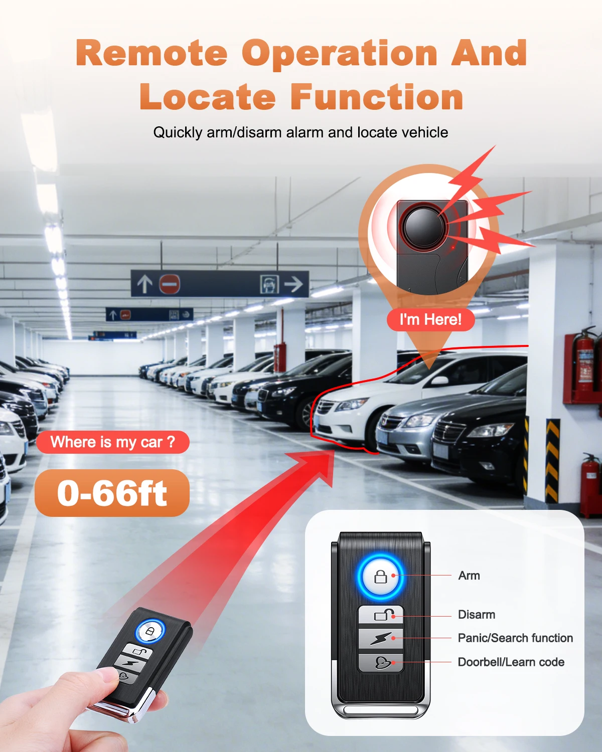 Anchtek 110db Loud Alarm Wireless Vibration Alarm with Remote Control Anti-Theft Alarm Motorcycle Bike Vehicle Security Alarm