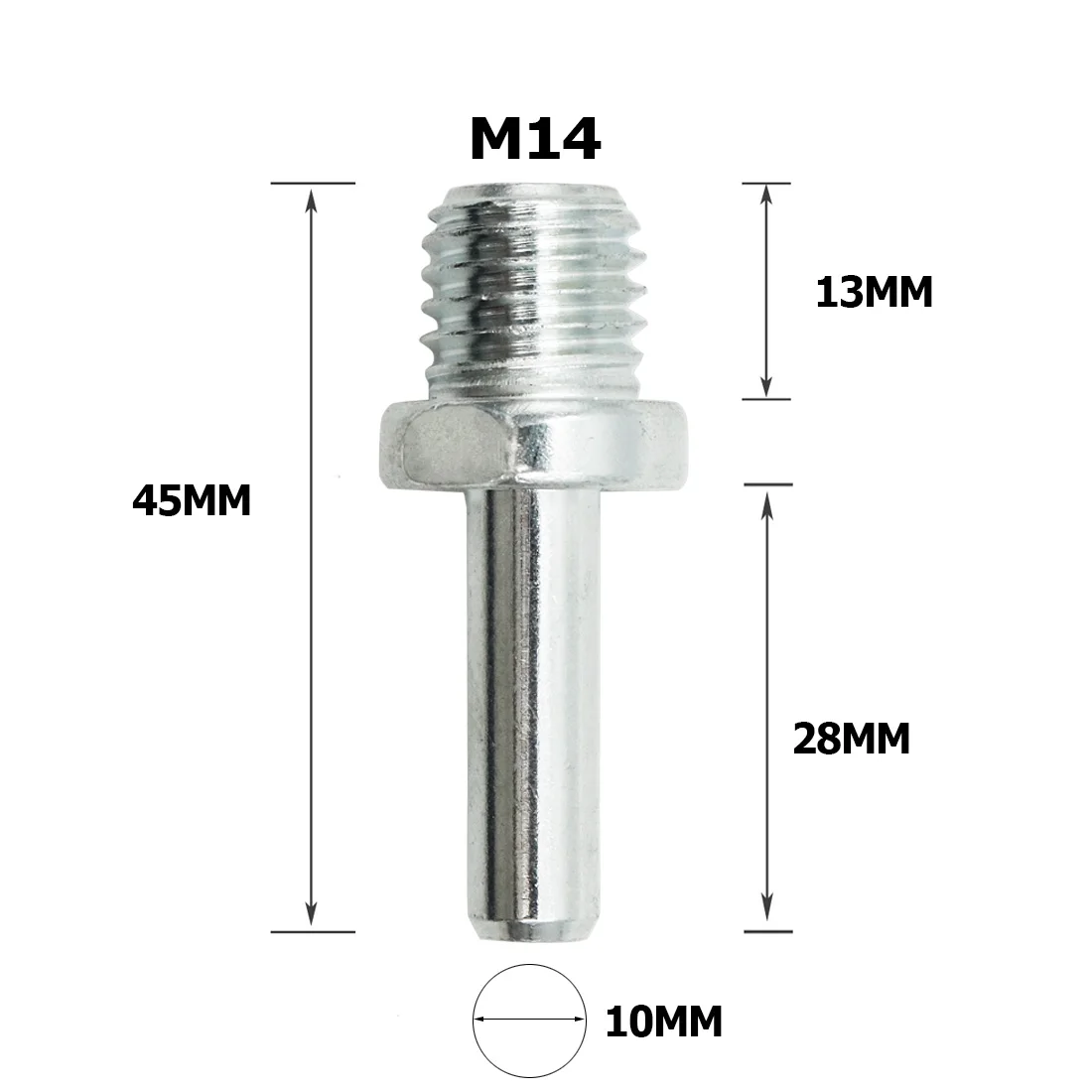 SHDIATOOL 2 قطعة اتصال محول محول M14 الذكور الموضوع إلى 3/8 "مسدس عرقوب ل M14 الحفر الأساسية بت قرص الطحن