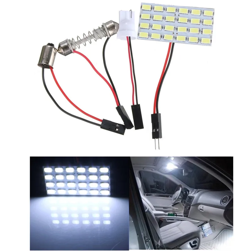 

2 Set 24 LED 5730 SMD Light Panel Board Pure White Auto Interior Reading Map BA9S Festoon Lamp Bulb DC12V