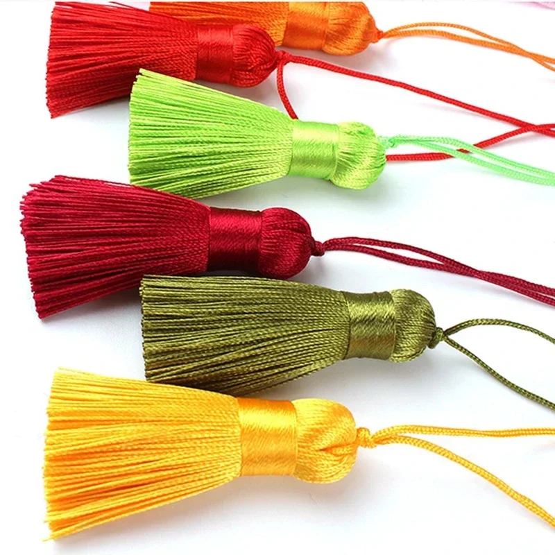 5 Pz/lotto 5 cm Poliestere Seta Nappa Frangia Pennello Nappe Trim Artigianato Risultati Dei Gioielli FAI DA TE Decorazioni Per La Casa Tende Da