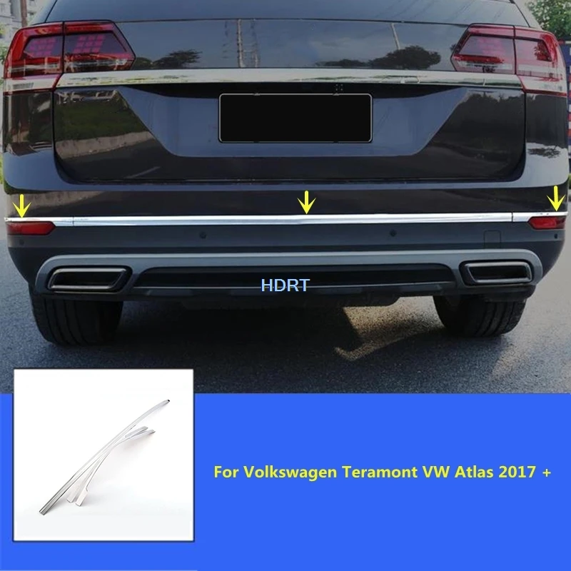 

Rear Trunk Bumper Trim Strip For Volkswagen Teramont VW Atlas 2017 + Car Styling Accessories Exterior Sticker Tail Gate Molding