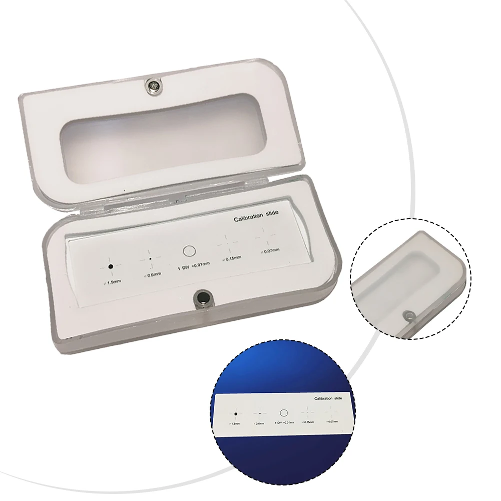 Crosshair Scale Microscope Camera Slide Laboratory Use Four Calibration Points Luxurious Design 0.01mm Crosshair Micrometer Tool