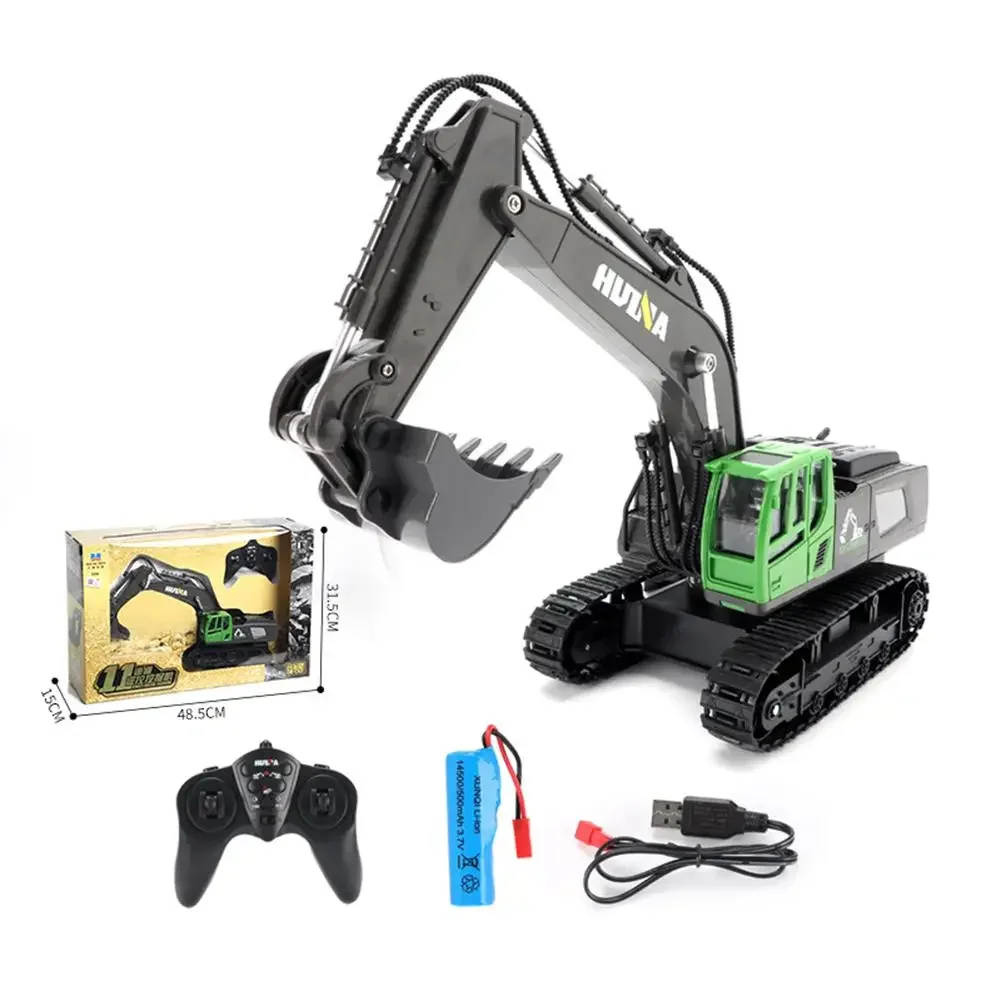 Huina 1558 Remote Control Car Alloy 11ch Rc Excavator 1/18 Crawler Crawlers Engineering Vehicle Tractor Toys For Boys Gifts