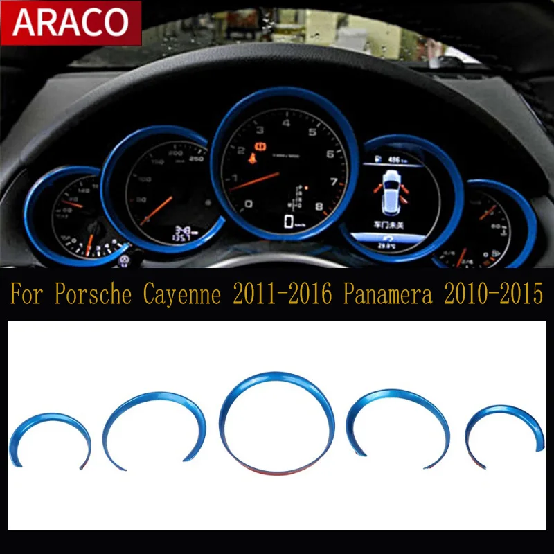 

For Porsche Cayenne 2011-2016 For Porsche Panamera 2010-2015 High Quality ABS Dashboard Console Decorative Ring Trim 5pcs