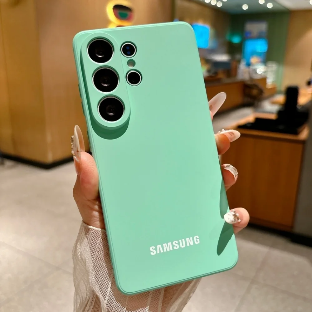 Flüssiges Silikon-Handyhülle für Samsung Galaxy S26 S24 S25 S23 S22 S21 S20 Ultra Plus S24 FE S25 Edge S26 Ultra Weiche Schutzhülle