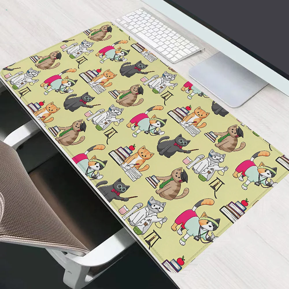 TEACHER CATS Xxl Mouse Pad 900x400 Pc Gamer Desk Accessories Office Gaming Keyboard Desktops Computer Mat Mousepad Mats Extended