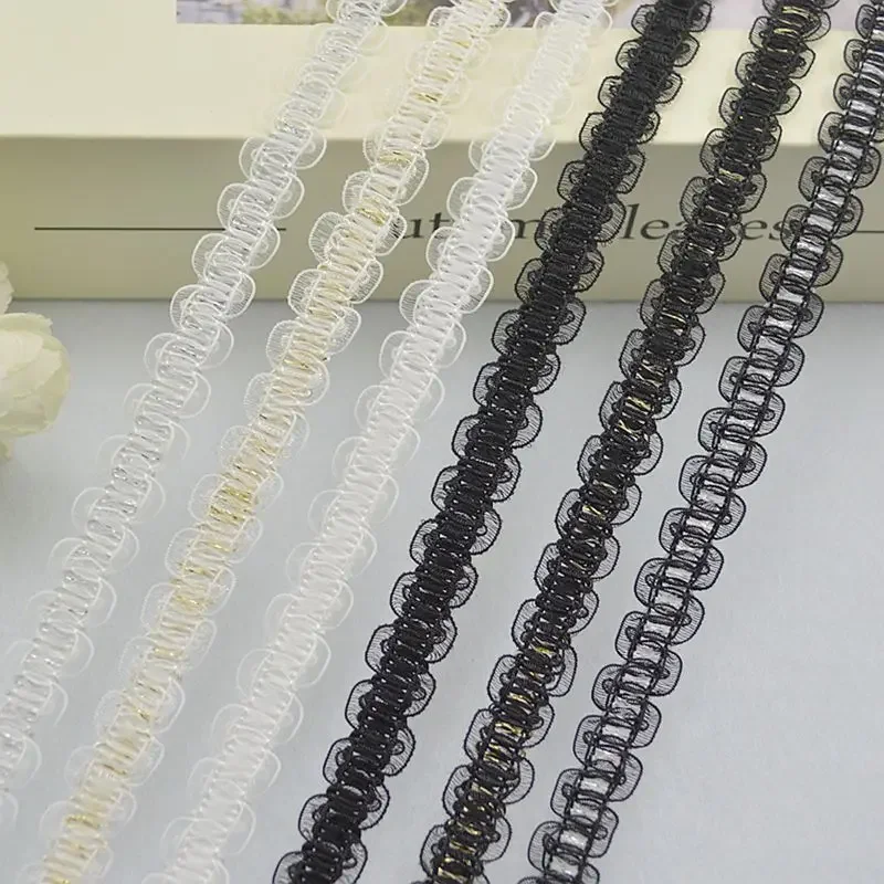 

5 метров/16,4 футов в упаковке: Новые кружевные аксессуары для одежды, изысканные элементы для нижнего белья и головных уборов, органза S-типа L