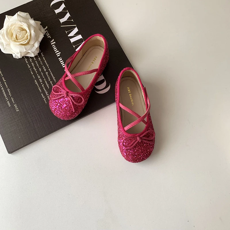 Girls' Shoes 2026 New Spring Children's Bow Crystal Shiny Princess Shoes Soft Bottom Comfortable Baby Shoes view 5