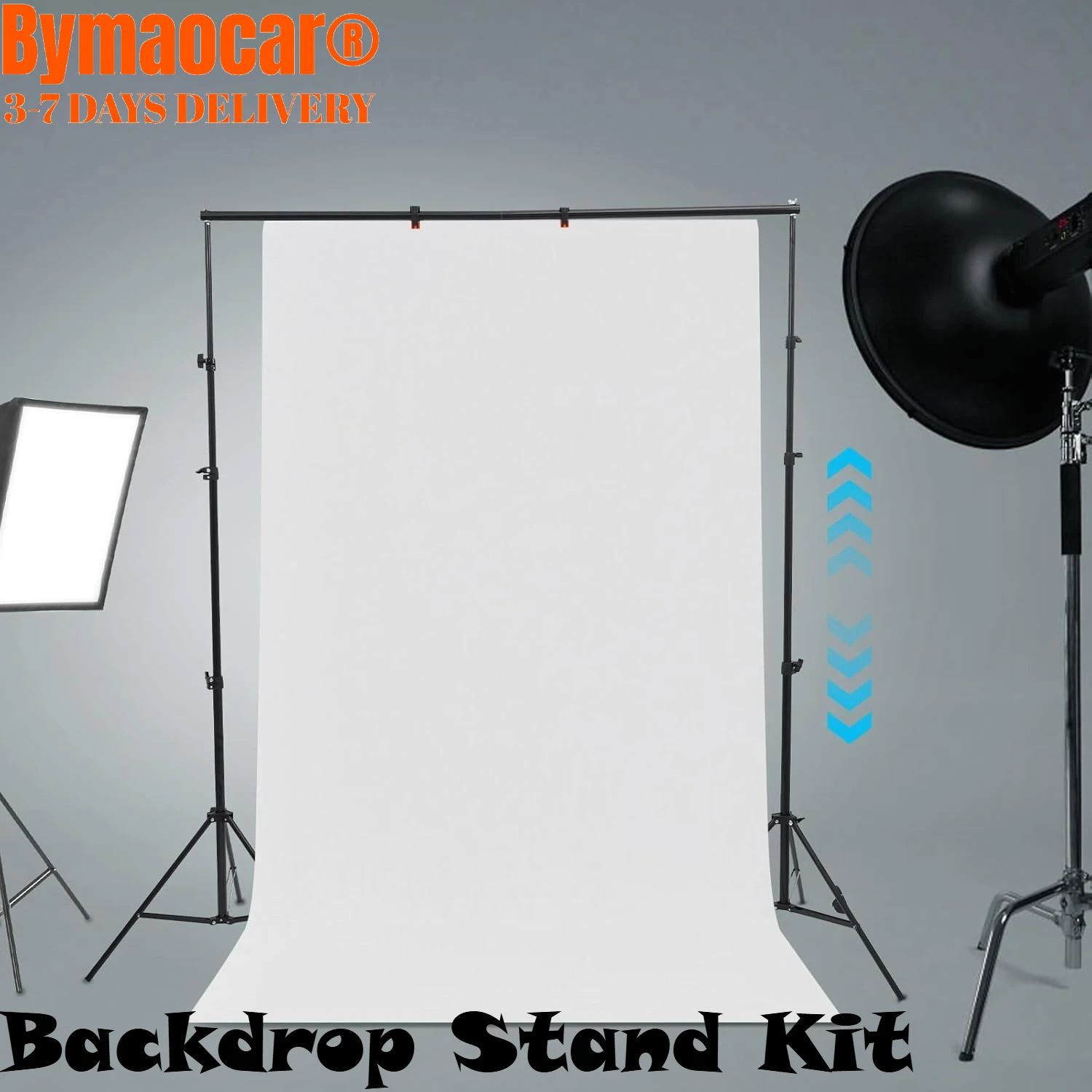 

Portable Photography Background Support Wedding Frame with Carry Bag, Adjustable Length 59.06in-118.11in & Height 29.5-110.24 in