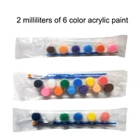 Juego de pintura acrílica impermeable de 2 ml, 6 colores, Pintura Artística, yeso de graffiti DIY