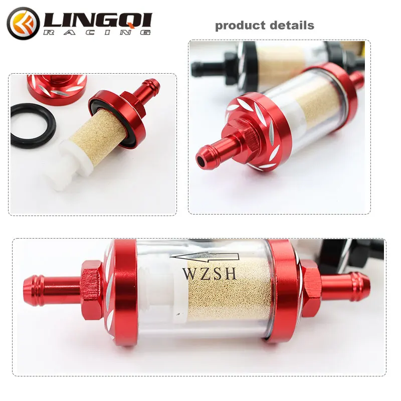 LYNNCHI Motorcycle 8mm Gasoline Filter Element Oil Filters Cup With Copper Core For Pit Dirt Bike ATV Moped Scooter Accessories