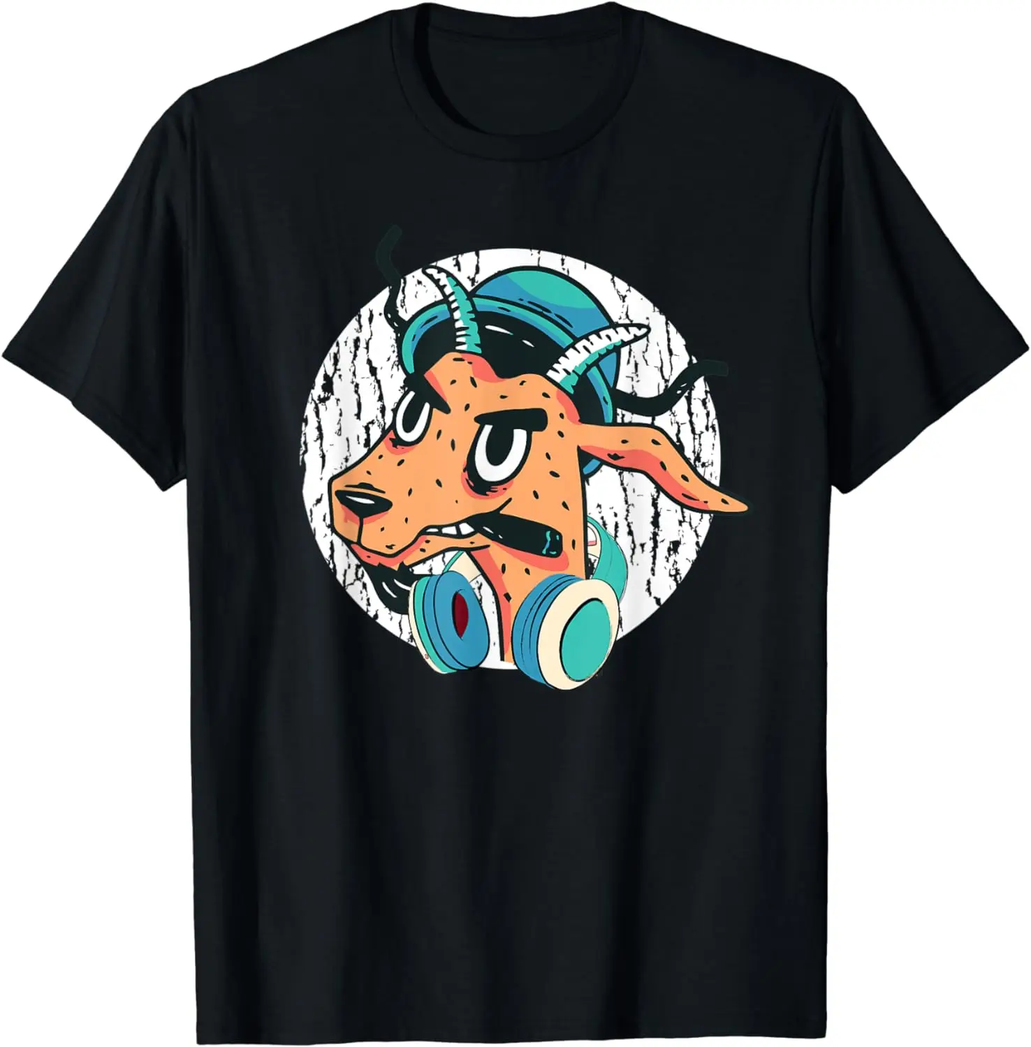 

Cool DJ Goat With Headphones Punk Goat Love Music Fans Gift T-Shirt