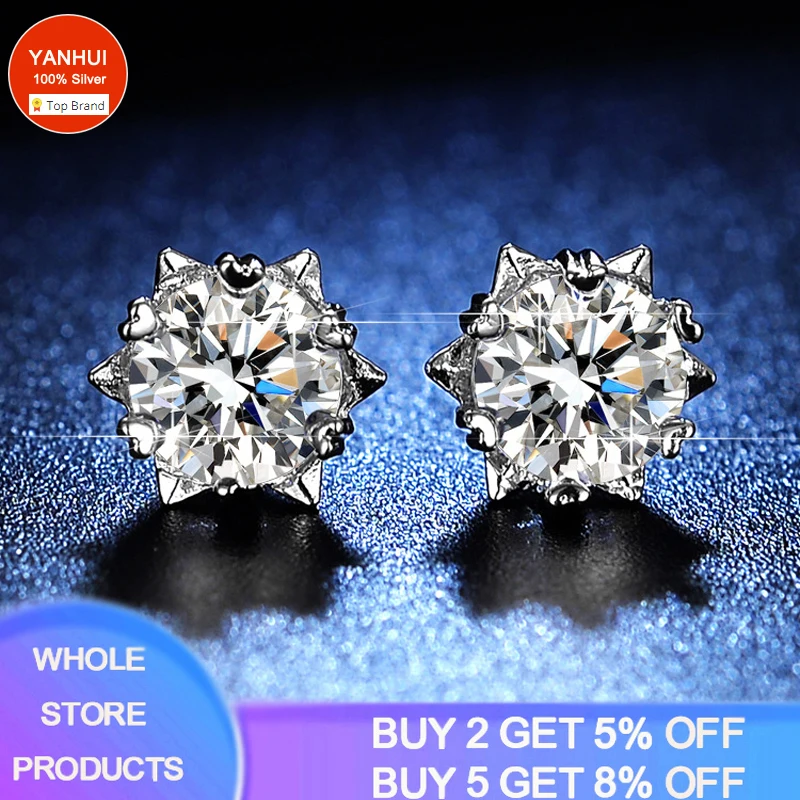 Cute Female 8mm Round White Zirconia Earrings Elegant Tibetan Silver  Weddiing Earrings Trendy Small Stud Earrings For Women