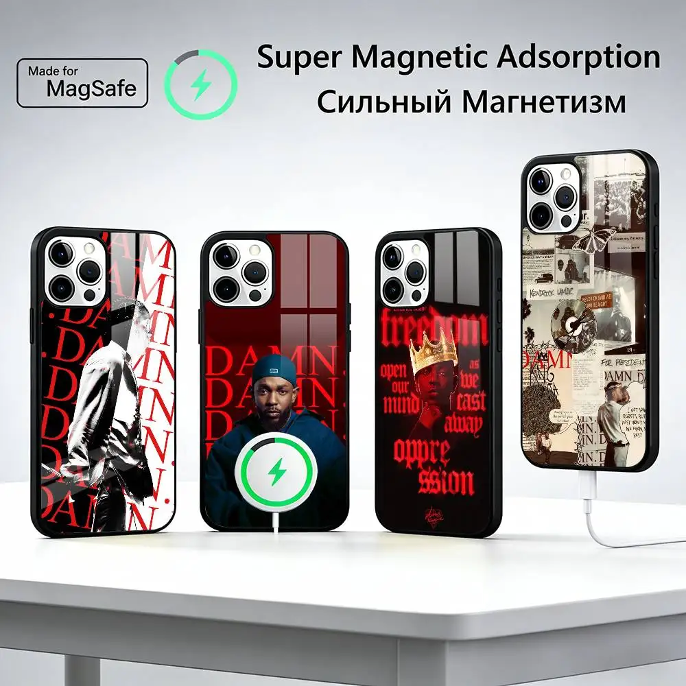 

K-Kendrick Lamar Rapper Phone Case For iPhone17,16,15,14,13,12,11 Plus,Pro Magnetic For Magsafe Wireless Charging