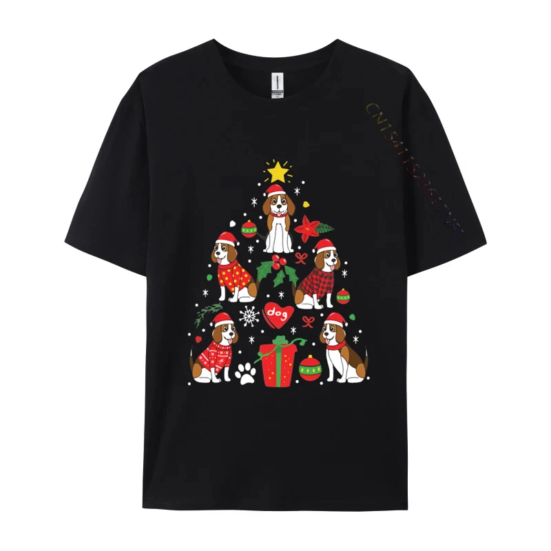 Beagle Christmas Ornament Tree Vintage T Shirts Tops Tee Vintage Harajuku Oversized Clothes Graphic T Shirts Men Cotton